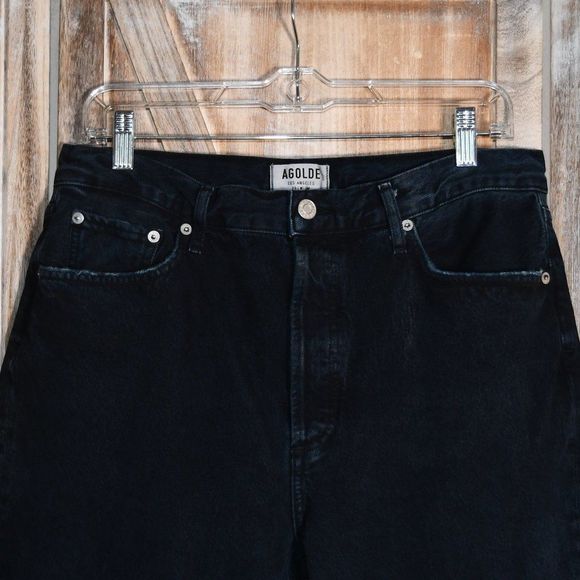 Agolde Riley Distressed High Rise Straight Crop - Picture 7 of 10
